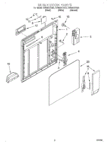 02 - Inner Door parts for Whirlpool Dishwasher GU940SCGQ2 from AppliancePartsPros.com