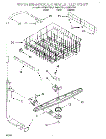 05 - Upper Dishrack And Water Feed parts for Whirlpool Dishwasher GU940SCGQ2 from AppliancePartsPros.com