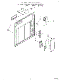 02 - Inner Door parts for Whirlpool Dishwasher DU910PFGZ0 from AppliancePartsPros.com
