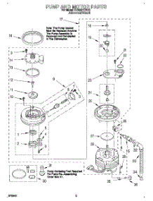 04 - Pump And Motor parts for Whirlpool Dishwasher DU900PCDB2 from AppliancePartsPros.com