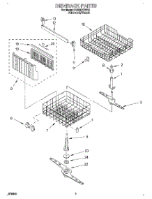 05 - Dishrack, Lit / Optional parts for Whirlpool Dishwasher DU900PCDB2 from AppliancePartsPros.com