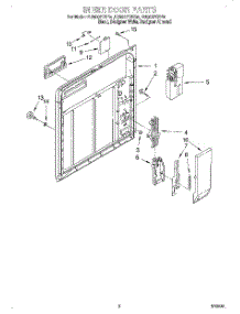 02 - Inner Door parts for Whirlpool Dishwasher DU900PCDB4 from AppliancePartsPros.com