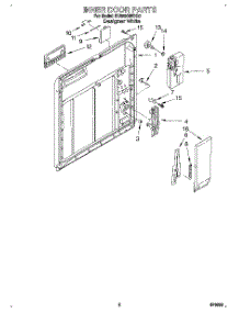 02 - Inner Door parts for Whirlpool Dishwasher DU920QWDQ0 from AppliancePartsPros.com