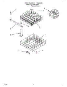 06 - Dishrack parts for Whirlpool Dishwasher DP840CWDB5 from AppliancePartsPros.com