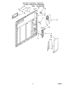 02 - Inner Door parts for Whirlpool Dishwasher DU935QWDQ5 from AppliancePartsPros.com