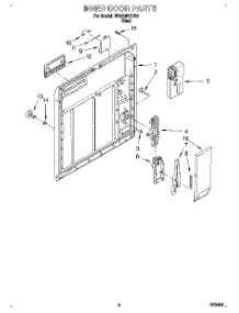 02 - Inner Door parts for Whirlpool Dishwasher DU900PCDB3 from AppliancePartsPros.com