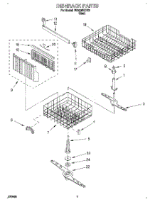 05 - Dishrack parts for Whirlpool Dishwasher DU900PCDB3 from AppliancePartsPros.com