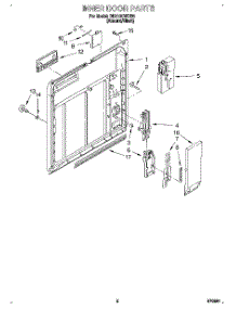 02 - Inner Door parts for Whirlpool Dishwasher DU810CWDB0 from AppliancePartsPros.com