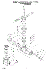04 - Pump And Spray Arm parts for Whirlpool Dishwasher DU810CWDB0 from AppliancePartsPros.com