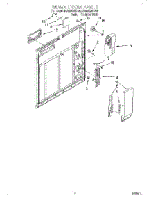 02 - Inner Door parts for Whirlpool Dishwasher DU925QWDB5 from AppliancePartsPros.com
