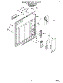 02 - Inner Door parts for Whirlpool Dishwasher DU8400XX3 from AppliancePartsPros.com