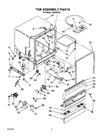 04 - Tub Assembly, Lit / Optional parts for Whirlpool Dishwasher DU8400XX2 from AppliancePartsPros.com