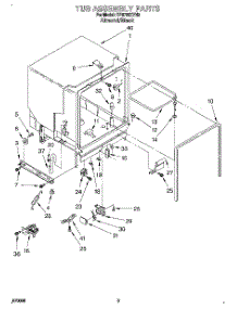 03 - Tub Assembly parts for Whirlpool Dishwasher DP8700XYN3 from AppliancePartsPros.com