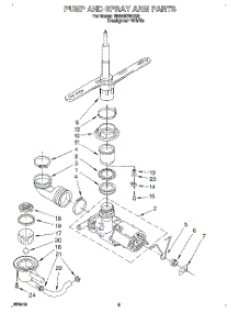 04 - Pump And Spray Arm parts for Whirlpool Dishwasher DU840CWDQ3 from AppliancePartsPros.com