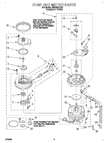 04 - Pump And Motor parts for Whirlpool Dishwasher DU900PCDQ2 from AppliancePartsPros.com