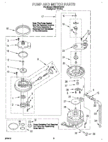 04 - Pump And Motor parts for Whirlpool Dishwasher DU900PCDQ3 from AppliancePartsPros.com