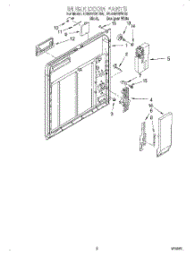 02 - Inner Door parts for Whirlpool Dishwasher DU930QWDQ5 from AppliancePartsPros.com