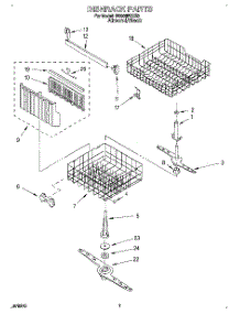 05 - Dishrack, Lit / Optional parts for Whirlpool Dishwasher DU900PCDZ0 from AppliancePartsPros.com
