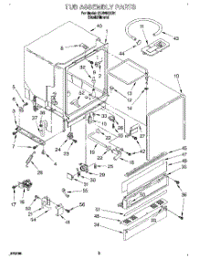 03 - Tub Assembly parts for Whirlpool Dishwasher DU8400XB1 from AppliancePartsPros.com