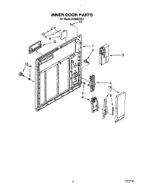 03 - Inner Door parts for Whirlpool Dishwasher DU8500XX3 from AppliancePartsPros.com