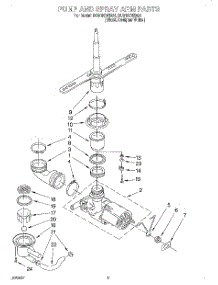 04 - Pump And Spray Arm parts for Whirlpool Dishwasher DU840CWDB4 from AppliancePartsPros.com