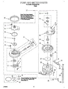 04 - Pump And Motor parts for Whirlpool Dishwasher DU940QWDB0 from AppliancePartsPros.com