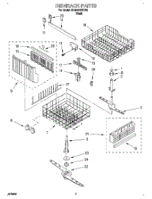 05 - Dishrack, Lit / Optional parts for Whirlpool Dishwasher DU940QWDB0 from AppliancePartsPros.com