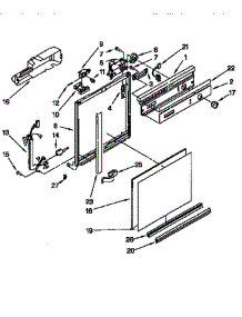 Frame And Console parts for Whirlpool Dishwasher DU9800XB0 from AppliancePartsPros.com