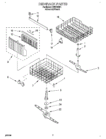 05 - Dishrack parts for Whirlpool Dishwasher DU8700XB1 from AppliancePartsPros.com