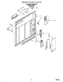 02 - Inner Door parts for Whirlpool Dishwasher DU8400XB0 from AppliancePartsPros.com