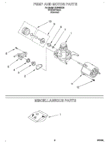 05 - Pump And Motor, Miscellaneous parts for Whirlpool Dishwasher DU8400XB0 from AppliancePartsPros.com