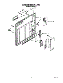 03 - Inner Door parts for Whirlpool Dishwasher DU8400XX1 from AppliancePartsPros.com