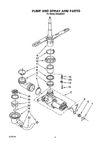 05 - Pump And Spray Arm parts for Whirlpool Dishwasher DU8400XX1 from AppliancePartsPros.com