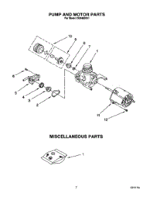 06 - Pump And Motor, Miscellaneous parts for Whirlpool Dishwasher DU8400XX1 from AppliancePartsPros.com