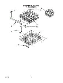 07 - Dishrack parts for Whirlpool Dishwasher DU8400XX1 from AppliancePartsPros.com