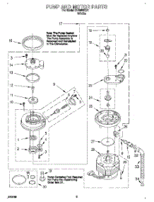 04 - Pump And Motor parts for Whirlpool Dishwasher DU8950XB1 from AppliancePartsPros.com