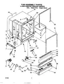 03 - Tub Assembly parts for Whirlpool Dishwasher DU980QPDB5 from AppliancePartsPros.com