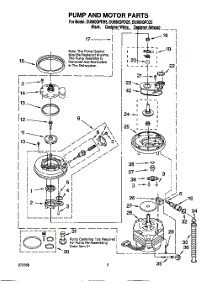 04 - Pump And Motor parts for Whirlpool Dishwasher DU980QPDB5 from AppliancePartsPros.com