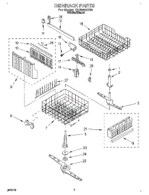 05 - Dishrack, Lit / Optional parts for Whirlpool Dishwasher DU8950XB0 from AppliancePartsPros.com