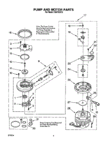05 - Pump And Motor parts for Whirlpool Dishwasher DU8700XY2 from AppliancePartsPros.com