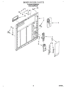 02 - Inner Door parts for Whirlpool Dishwasher DU8500XB1 from AppliancePartsPros.com