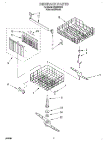 05 - Dishrack, Lit / Optional parts for Whirlpool Dishwasher DU8500XB1 from AppliancePartsPros.com