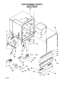 03 - Tub Assembly parts for Whirlpool Dishwasher DU900PCDZ3 from AppliancePartsPros.com