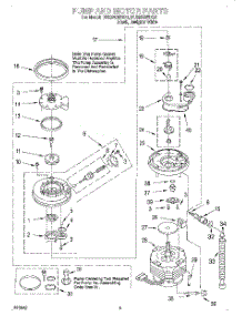 04 - Pump And Motor parts for Whirlpool Dishwasher DU929QWDB0 from AppliancePartsPros.com