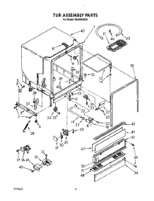 04 - Tub Assembly, Lit / Optional parts for Whirlpool Dishwasher DU8400XX0 from AppliancePartsPros.com
