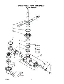 05 - Pump And Spray Arm parts for Whirlpool Dishwasher DU8400XX0 from AppliancePartsPros.com