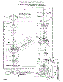 04 - Pump And Motor parts for Whirlpool Dishwasher GU980QPDZ0 from AppliancePartsPros.com