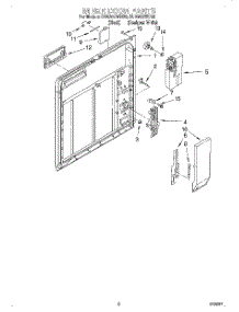02 - Inner Door parts for Whirlpool Dishwasher DU930QWDQ6 from AppliancePartsPros.com