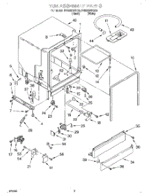03 - Tub Assembly parts for Whirlpool Dishwasher DU850DWGB0 from AppliancePartsPros.com