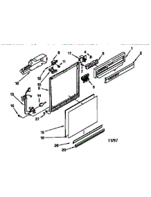 Frame And Console parts for Whirlpool Dishwasher DU940QWDG6 from AppliancePartsPros.com
